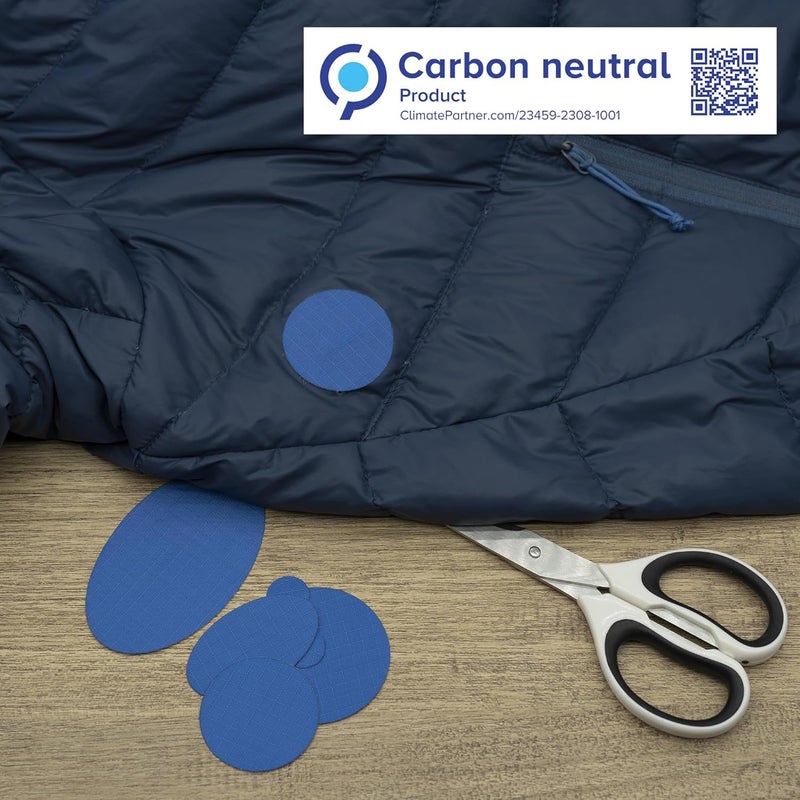 aZengear Repair Patches for Jackets, Tent, Shoe Toe, Air Mattress, Inflatables, PVC Gear - Waterproof, Self-Adhesive, Tear-Cold-Heat-Resistant, Down Puffer Coat (11 Pieces, Blue) - Image 4